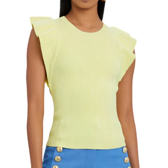 ALC HOLLY RUFFLED TOP NEON YELLOW - 80% off MSRP!! - Picture 1 of 4